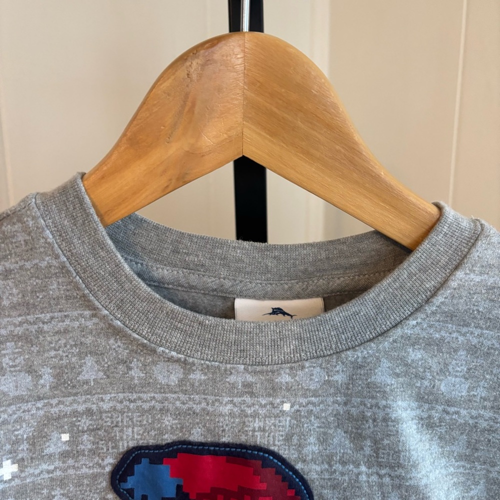 Tommy Bahama Kids Pixelated Snowman Holiday Crewneck Sweater Boys Small 5/6